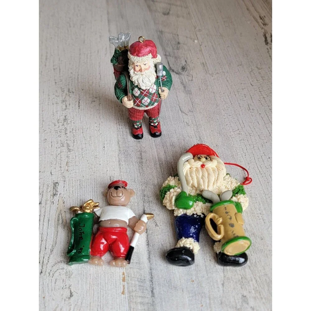 Golf santa claus bear Variety golfing club set ornament‎ Xmas